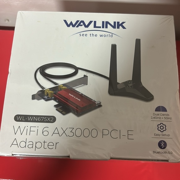 NIB & Sealed-Wavlink see the world Wifi 6 AX3000 PCI-E Adapter - Picture 2 of 3